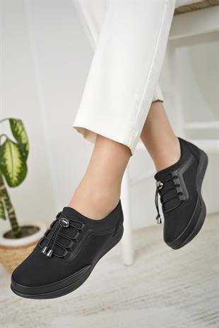 Nesil Shoes Sdf 702 Siyah Zümrüt Anatomik Kadın Ayakkabı