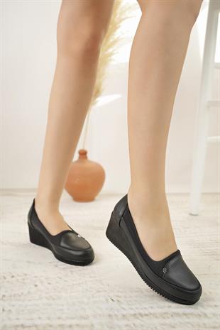 Nesil Shoes Sdf B05 Siyah Anatomik Dolgu Kadın Ayakkabı