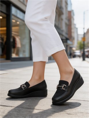 Nesil Shoes Sdf D18 Dolgu Topuk Kadın Ayakkabı