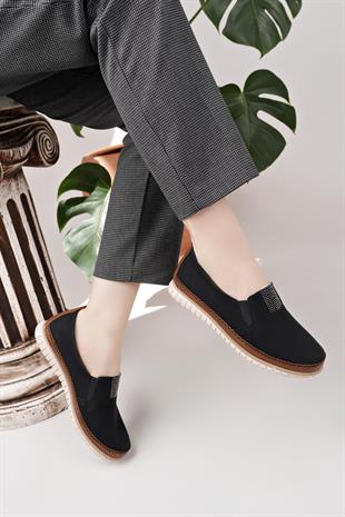 Nesil Shoes Selena 346 Siyah Taba Günlük kadın Ayakkabı