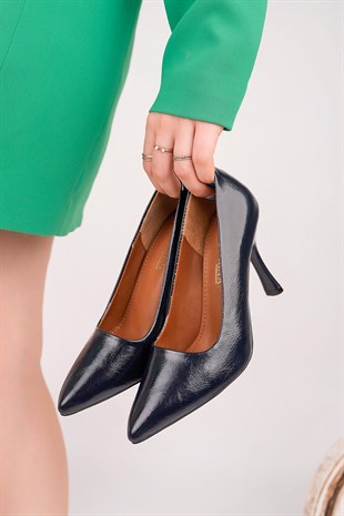 Nesil Shoes Senyo K72 Laci Rugan Baskı Topuklu Kadın Stiletto