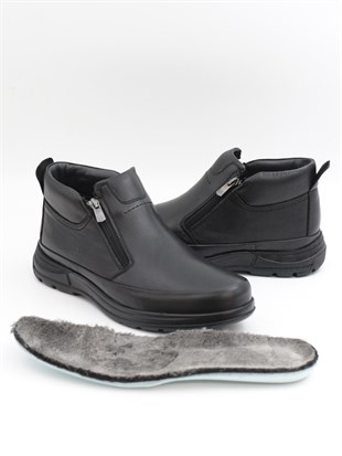 Nesil Shoes Showmen 241-1 Siyah Hakiki Deri Kürklü Erkek Bot