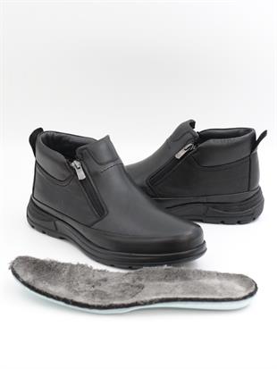 Nesil Shoes Showmen 241-1 Siyah Hakiki Deri Kürklü Erkek Bot