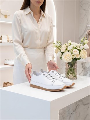 Nesil Shoes Spil Rc1 Beyaz Hakiki Deri Kadın Ayakkabı