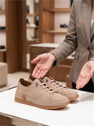 Nesil Shoes Spil Rc2 Vizon Nubuk Hakiki Deri Kadın Ayakkabı