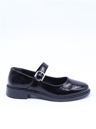 Nesil Shoes Süha 250 Syh Krşk Rgn Tokalı Balerin Kadın Babet