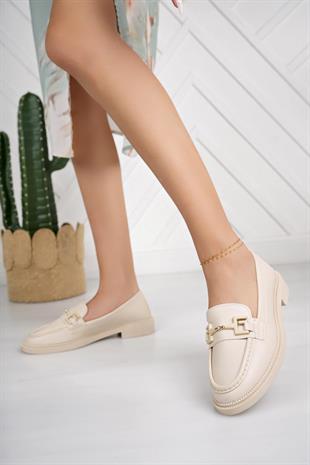 Nesil Shoes Süha 252 Bej Anatomik Kadın Lofer