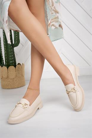 Nesil Shoes Süha 252 Bej Anatomik Kadın Lofer