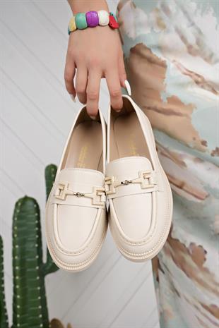 Nesil Shoes Süha 252 Bej Anatomik Kadın Lofer