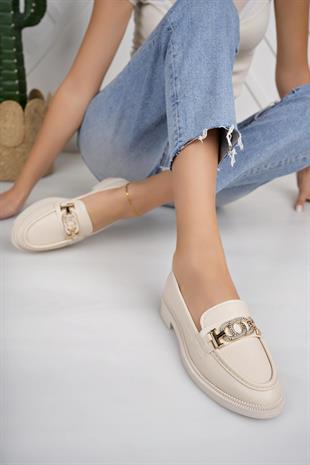 Nesil Shoes Süha 254 Bej Anatomik Kadın Lofer