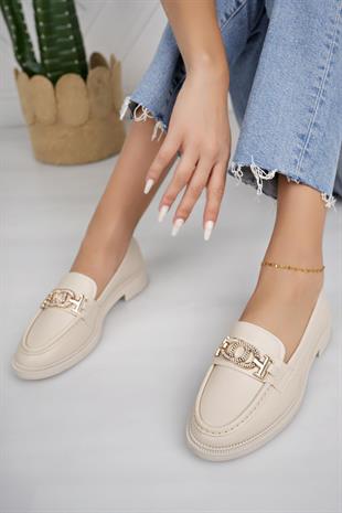 Nesil Shoes Süha 254 Bej Anatomik Kadın Lofer