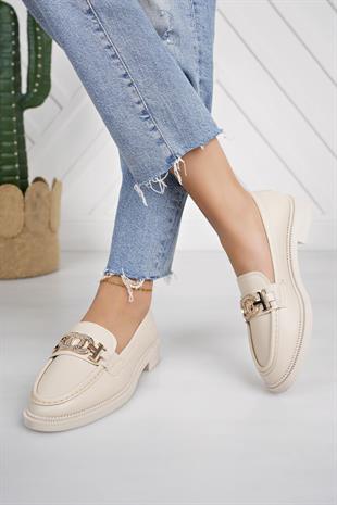 Nesil Shoes Süha 254 Bej Anatomik Kadın Lofer