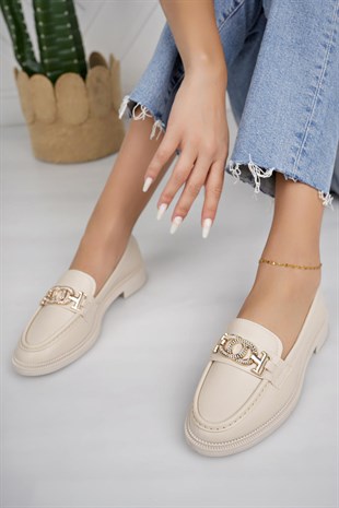 Nesil Shoes Süha 254 Bej Anatomik Kadın Lofer