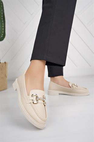 Nesil Shoes Süha 257 Bej Anatomik Kadın Lofer