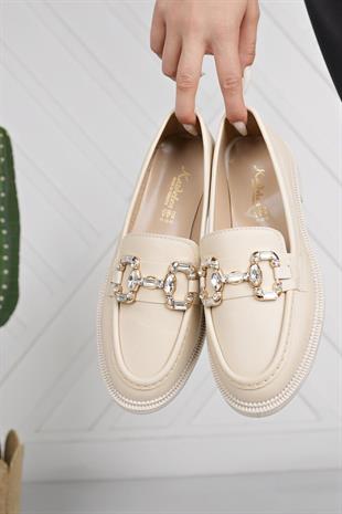 Nesil Shoes Süha 257 Bej Anatomik Kadın Lofer