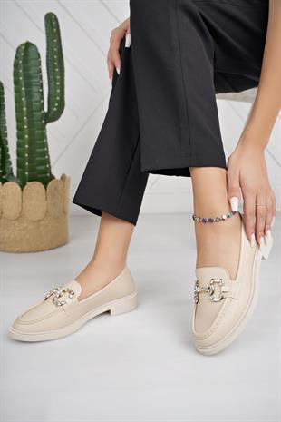 Nesil Shoes Süha 257 Bej Anatomik Kadın Lofer