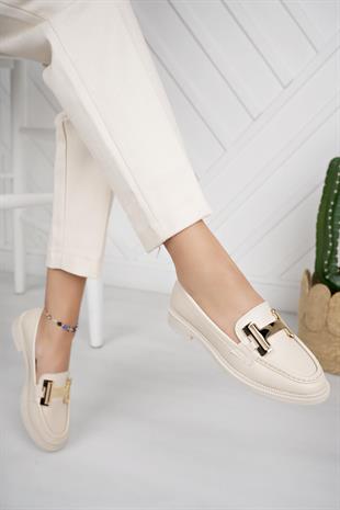 Nesil Shoes Süha 258 Bej Anatomik Kadın Lofer