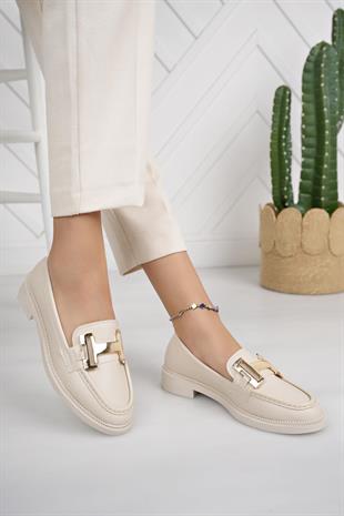 Nesil Shoes Süha 258 Bej Anatomik Kadın Lofer