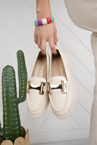 Nesil Shoes Süha 258 Bej Anatomik Kadın Lofer