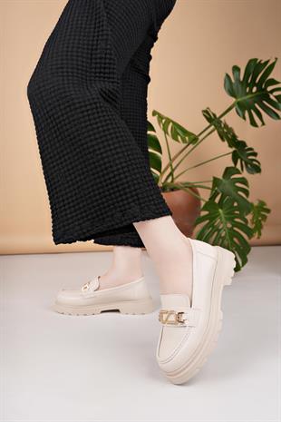 Nesil Shoes Süha 506 Bej Anatomik Kadın Lofer