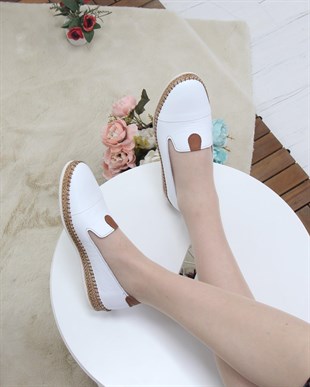 Nesil Shoes Syg P01 Beyaz Hakiki Deri Kadın Ayakkabı