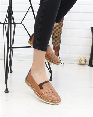 Nesil Shoes Syg P37 Taba Hakiki Deri Yumuşak Kadın Ayakkabı