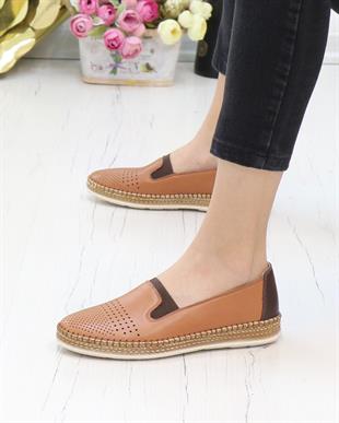 Nesil Shoes Syg P37 Taba Hakiki Deri Yumuşak Kadın Ayakkabı