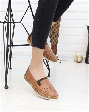 Nesil Shoes Syg P37 Taba Hakiki Deri Yumuşak Kadın Ayakkabı