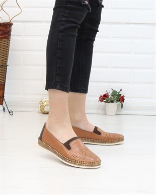 Nesil Shoes Syg P37 Taba Hakiki Deri Yumuşak Kadın Ayakkabı