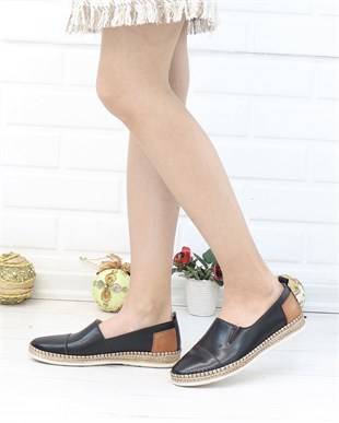 Nesil Shoes Syg P41 Siyah Hakiki Deri Kadın Ayakkabı