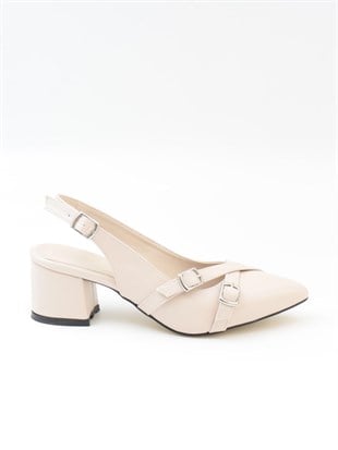 Nesil Shoes Tam 183 Ten Kalın Topuklu Kadın Sandalet