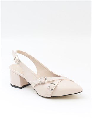 Nesil Shoes Tam 183 Ten Kalın Topuklu Kadın Sandalet