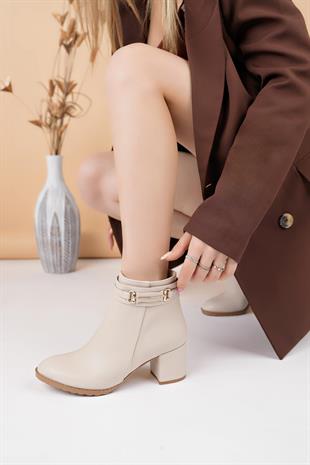 Nesil Shoes Tarha 104 Ten Fermuarlı Kışlık Kadın Bot 