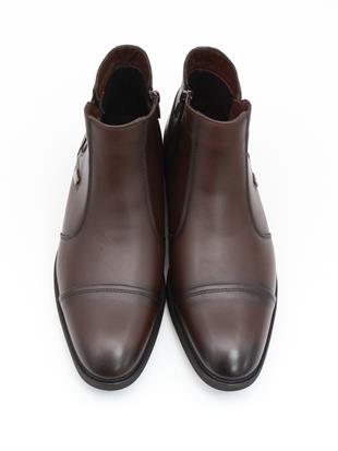 Nesil Shoes Thrtrk 2302-1 Kahve Hakiki Deri Kauçuk Taban Erkek Bot