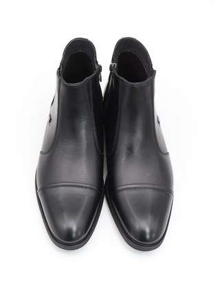 Nesil Shoes Thrtrk 2302-1 Siyah Hakiki Deri Kauçuk Taban Erkek Bot