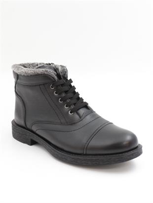 Nesil Shoes Thrtrk 906 Siyah Hakiki Deri Kauçuk Taban Erkek Bot