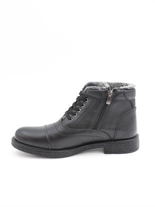 Nesil Shoes Thrtrk 906 Siyah Hakiki Deri Kauçuk Taban Erkek Bot