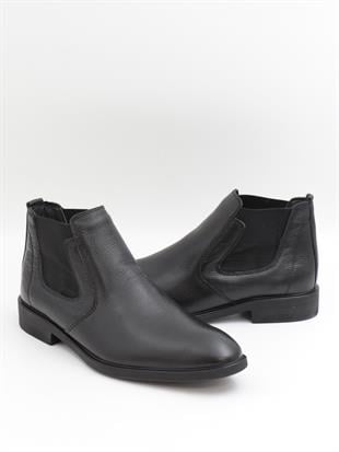 Nesil Shoes Thrtrk 908 Siyah Hakiki Deri Kauçuk Taban Erkek Bot