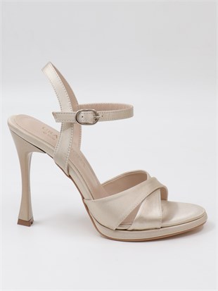 Nesil Shoes Uraz 700 Ten Saten Topuklu Kadın Sandalet