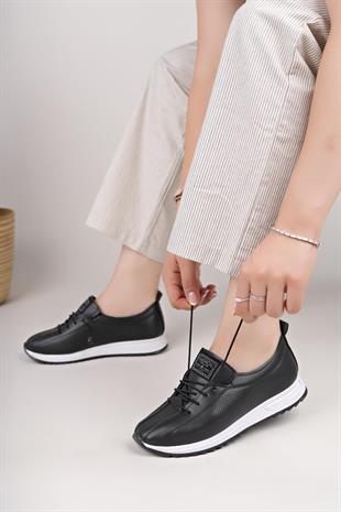 Nesil Shoes Wiss 026 Siyah Anatomik Kadın Ayakkabı