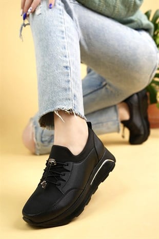 Nesil Shoes Wiss 1706 Siyah Anatomik Kadın Ayakkabı