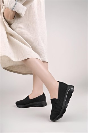 Nesil Shoes Wiss 250 Siyah Örgü Triko Kadın Ayakkabı