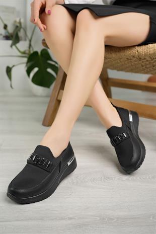 Nesil Shoes Wiss 330 Siyah Anatomik Kadın Ayakkabı