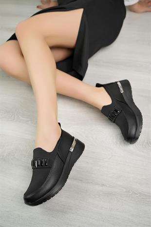 Nesil Shoes Wiss 330 Siyah Anatomik Kadın Ayakkabı