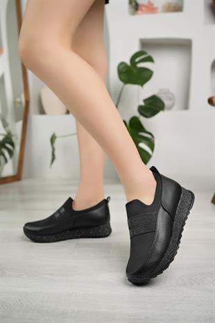 Nesil Shoes Wiss 510 Siyah Anatomik Kadın Ayakkabı