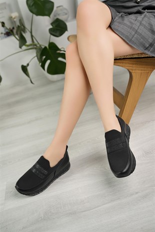 Nesil Shoes Wiss 510 Siyah Anatomik Kadın Ayakkabı