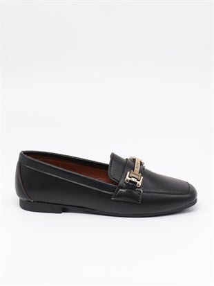 Nesil Shoes Ypr C07 Siyah Tokalı Kadın Babet