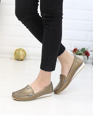 Neyna 461001 Bronz Anatomik Günlük Kadın Yürüyüş Ayakkabı