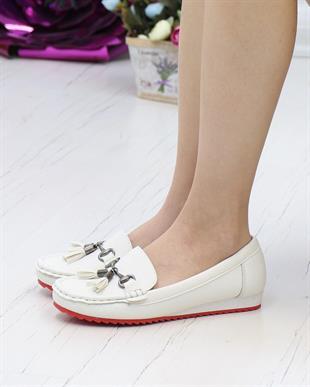 Neyna 461122 Beyaz Anatomik Günlük Kadın Yürüyüş Ayakkabı