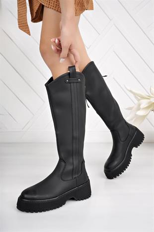 Pierre Cardin 11196 Siyah Arkadan Fermuarlı Kadın Çizme